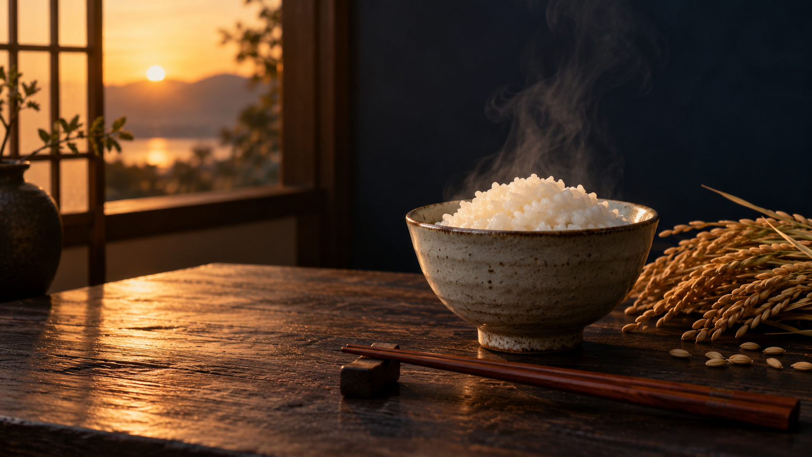 米と食卓を通じて日本文化を感じるイメージ